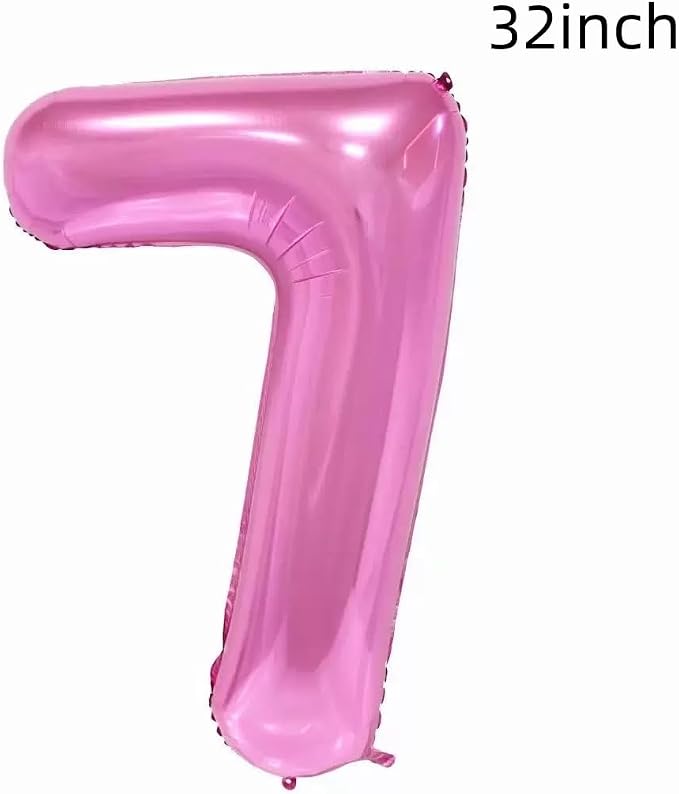 32 inch Pink Number 7 Balloons,7th Large Foil Balloons Pink Decorations - Image 4