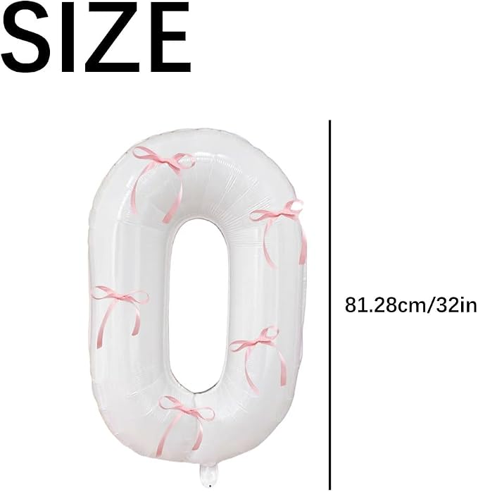 32 Inch White Number Foil Balloon - Image 4