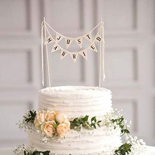 Wedding Cake Topper Ivory Durable Cotton Wood Pole without Pink Rose | Handmade - Image 3