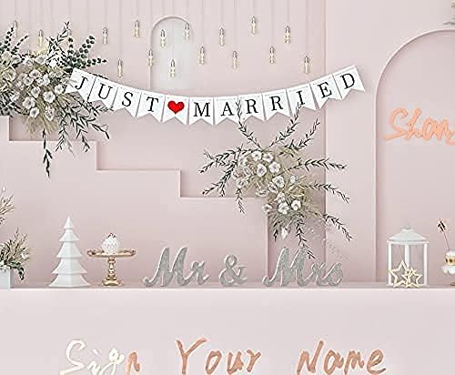VIOPVERY Wooden Mr & Mrs Wedding Sign - Image 7