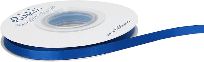 Ribbli Royal Blue Double Faced Satin Ribbon, 1/4” x Continuous 25 Yards - Image 6