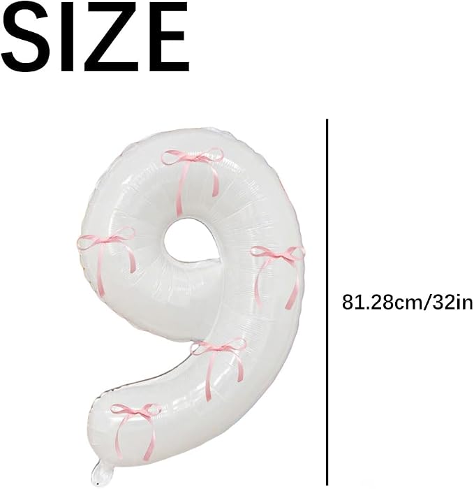 32 Inch White Number Foil Balloon - Image 4