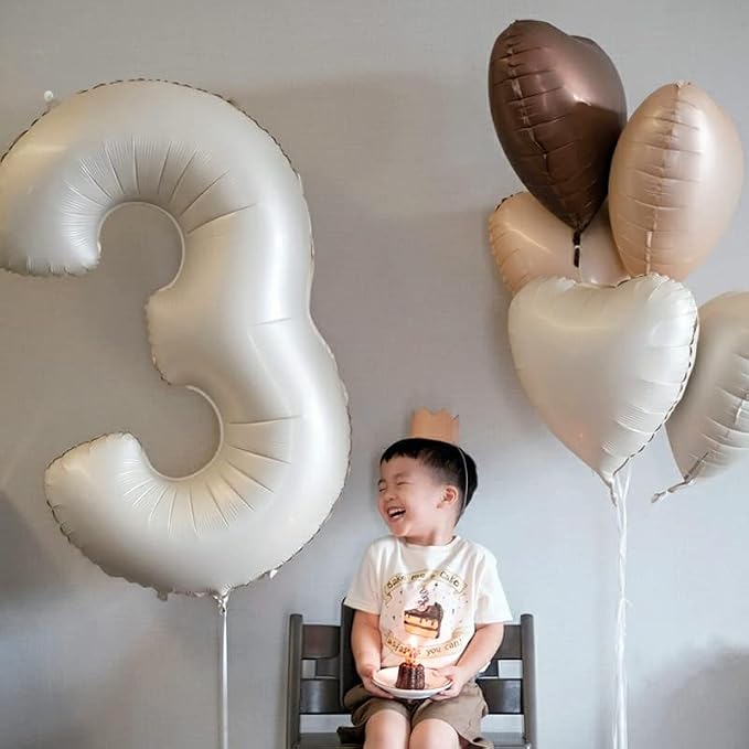18 Inch Heart Caramel Color Balloons Foil Mylar Helium Balloons | - Image 6