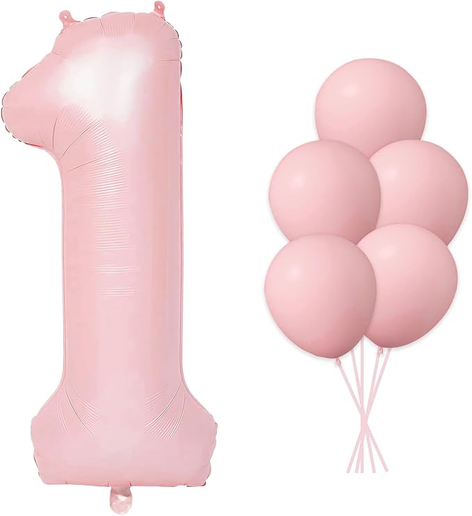 40 Inch Large Pink Number 1 Foil Balloon Set | by Home