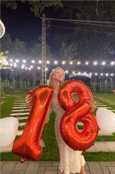 Red Number 1 Balloon 40 inch, Balloon numbers party supplies, deco photo shoot - Image 9