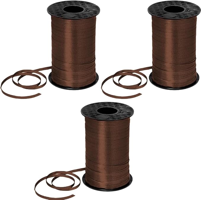 PMU 1500 Yards x 3/16in Chocolate Crimped Curling Ribbon String by PMU