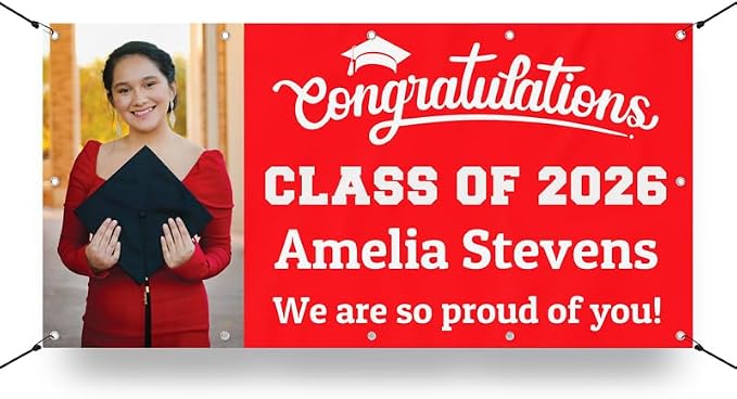 Personalized Graduation Photo Vinyl Banner Sign by Milweb1LLC