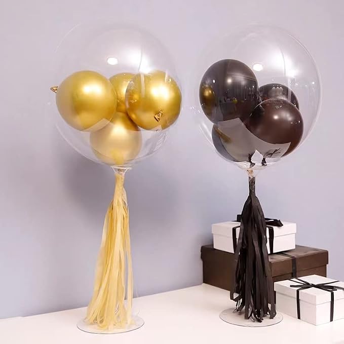 Balloon Sticks with Base, 10 Pack 17"Tall Clear Balloon Stick Stands Holder - Image 5