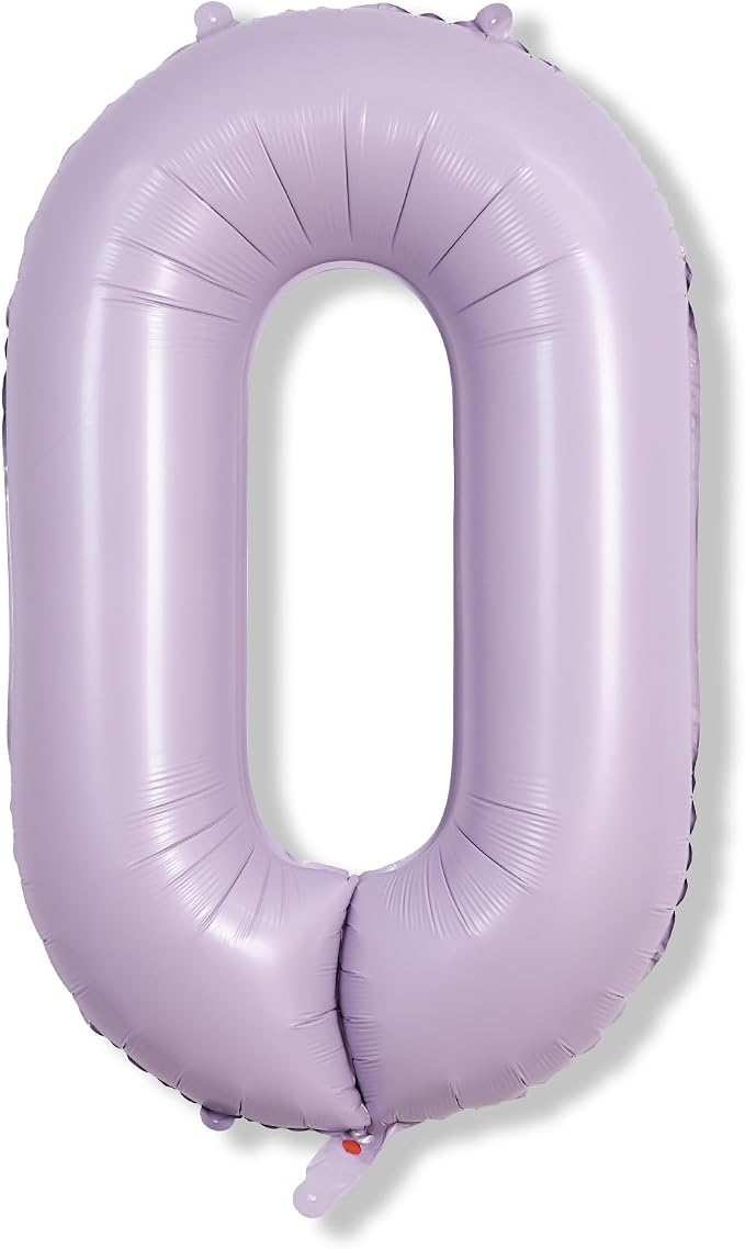 Pastel Purple Number 0 Balloons 40 Inch, Large Lilac Number Balloons 0-9 Set - Image 8
