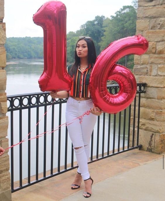 Red Number 21 Balloon 40 Inch - Image 7