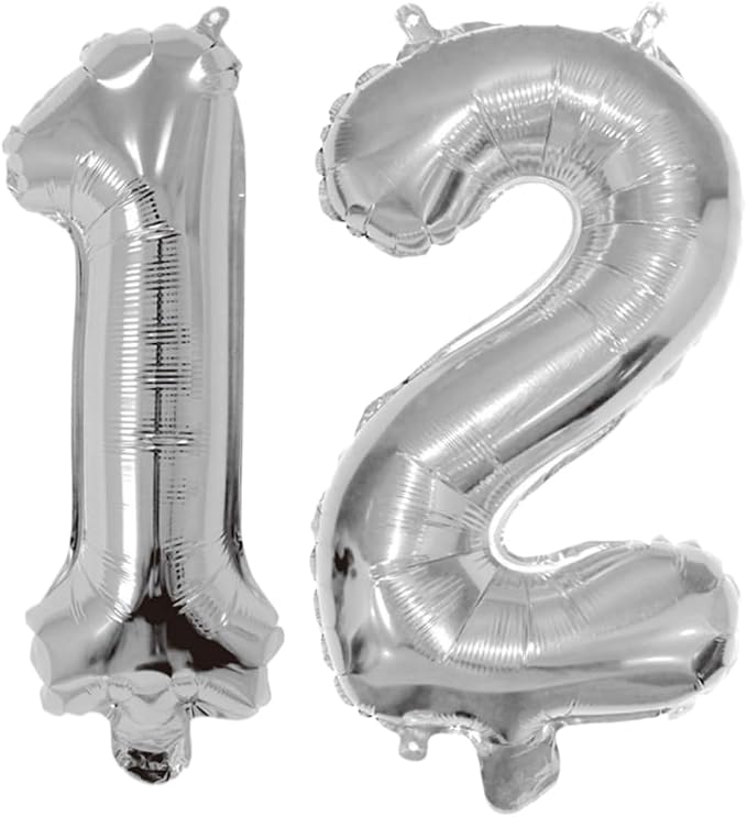 Number 12 Balloon Foil Mylar Balloons by YPSelected