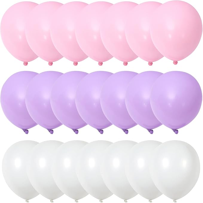 Pink and Purple Balloons, 75 Pack Pastel Purple Pink and Matte White Latex - Image 9