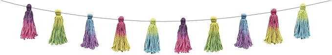 Teacher Created Resources Tie-Dye Tassels Garland - Image 2