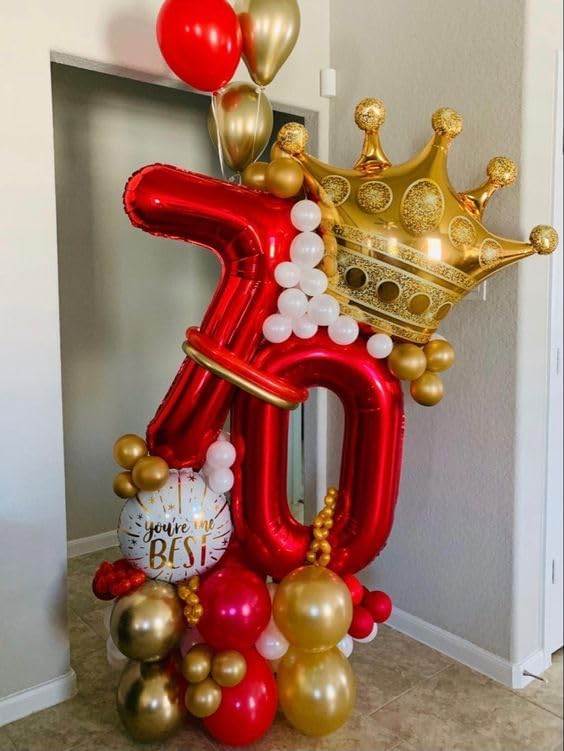 Red 12 Balloon - Number Balloon 40 Inch, 12th Red Birthday Decorations | Large - Image 7