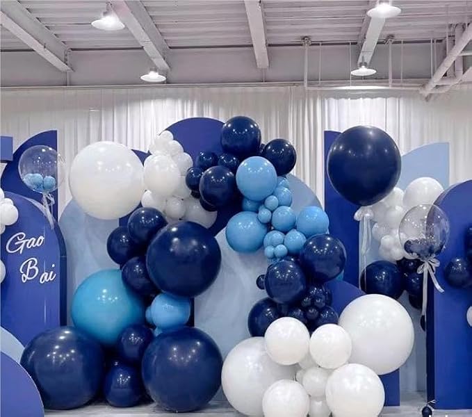 MEBAY Blue White Gold Balloons Garland Arch Kit - Image 7