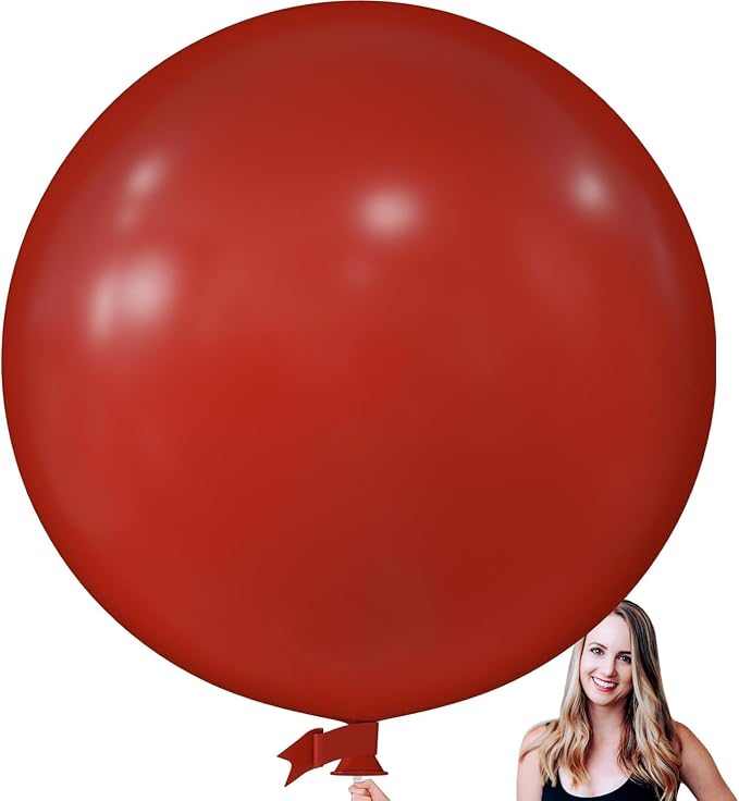 Ruby Red Balloons 36 Inch by BAIBAOXIANG