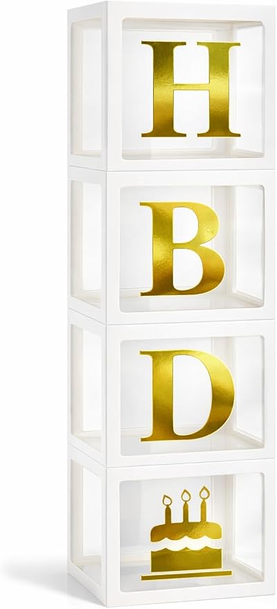 Happy Birthday Balloon Box Decoration, Fillable Birthday Balloon Boxes - Image 6