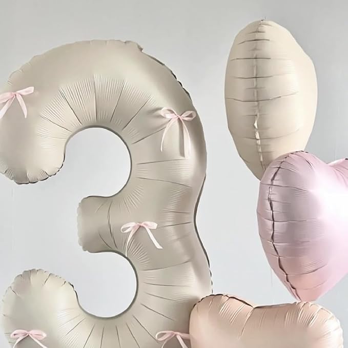 40 inch Cream White Number Balloon Giant Foil Helium Balloons Beige Number 8 - Image 7