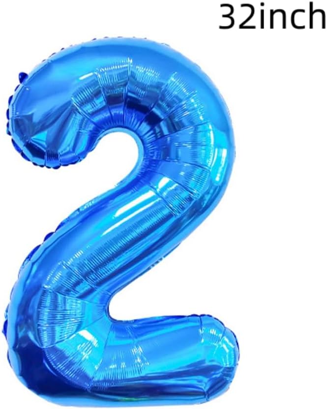 2nd Birthday Large Foil Balloons Blue, Balloon Decorations - Image 5
