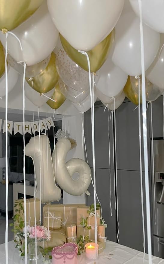 Cream White 40 Inch 10 100 Number Balloons, 10 100 Decorations - Image 5