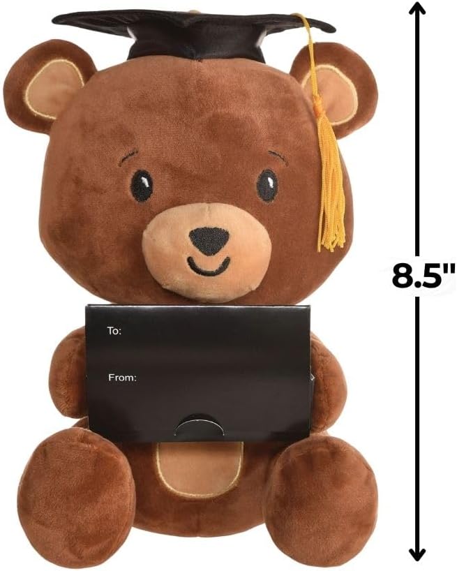 Brown Grad Bear Plush Balloon Weight & Gift Card Holder - Image 6