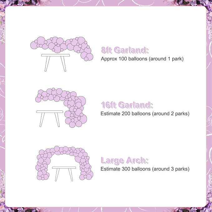 Pink and Purple Balloon Arch Kit - Image 7