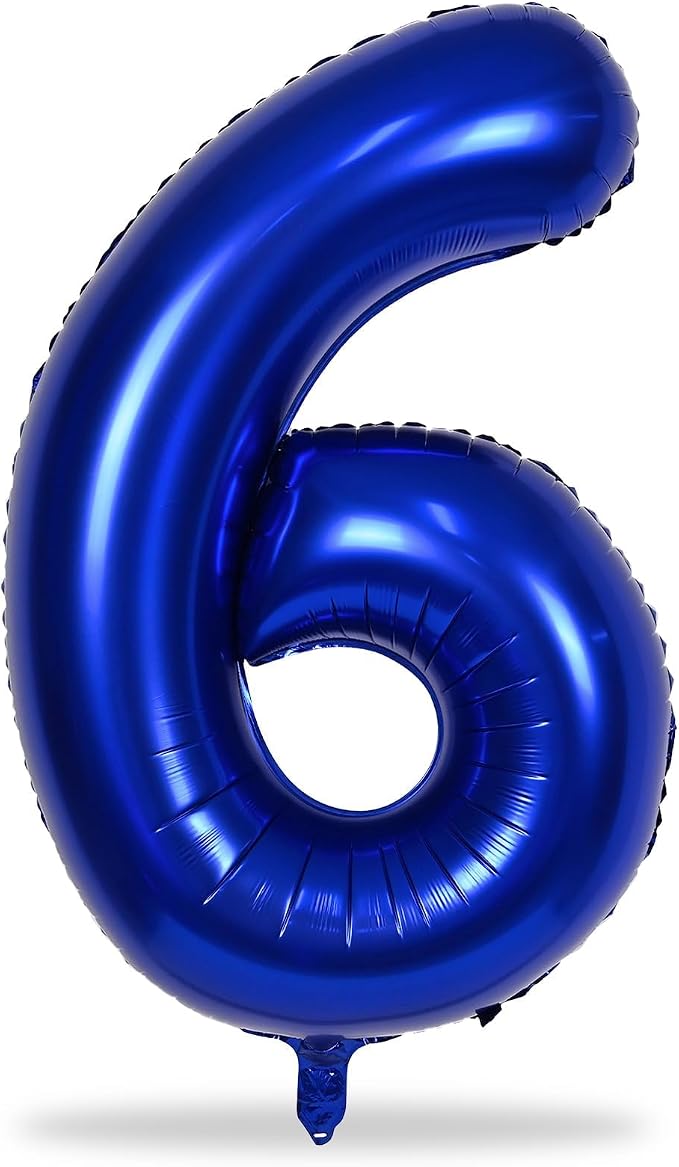 Navy Blue Number 6 Balloon, 40In Large Royal Blue Foil Number Balloons Set 0-9 - Image 8
