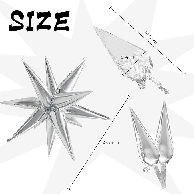 60Pcs Silver Star Balloons Birthday Decorations Explosion Mylar Balloons 12 - Image 7