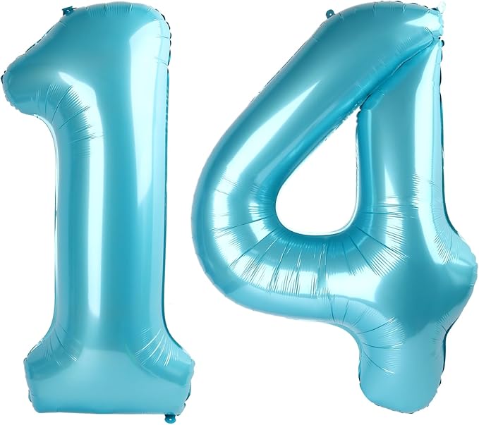 pearl blue 14 Number Balloon by Upgesy
