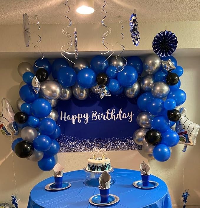 140Pcs Blue and Silver Balloon Garland Arch Kit - Image 7