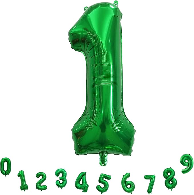 40 Inch Emerald Green 1 Balloon Number, 0-9 Set Large Number Foil Helium - Image 9