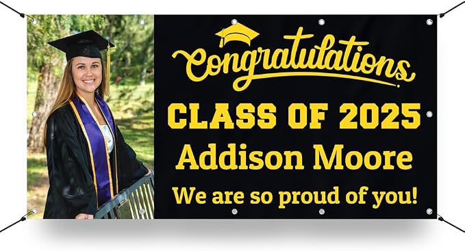 Personalized Graduation Photo Vinyl Banner Sign by Milweb1LLC