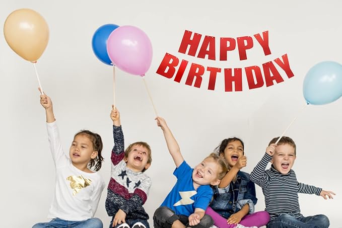 Happy Birthday Banner for Birthday Party Decorations Red - Image 8