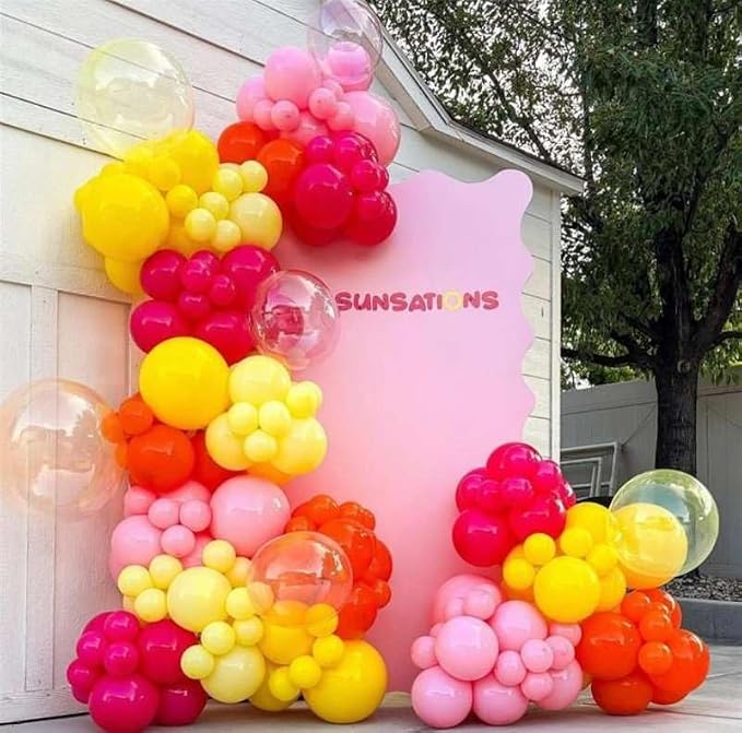 Pink and Yellow Balloons Garland Arch Kit 150Pcs - Image 7