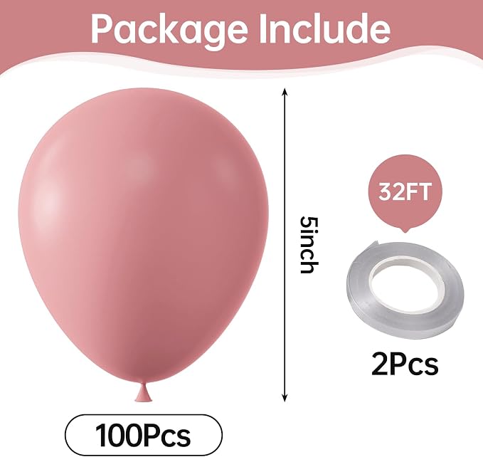 Retro Pink Balloons, Girl's Birthday Decoration, Wedding Party, Baby Shower - Image 2