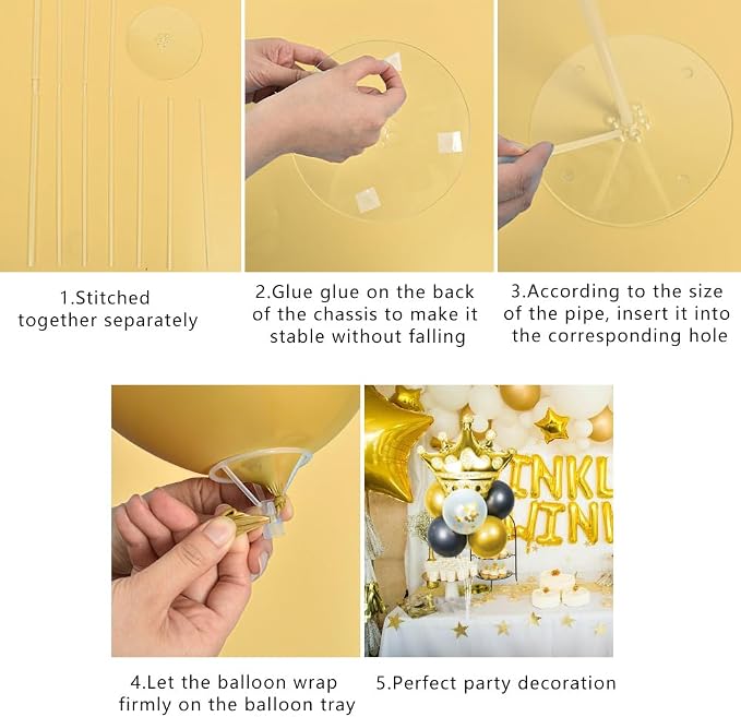 Black and Gold Party Decorations, Crown Balloon Stand Kit - Image 6