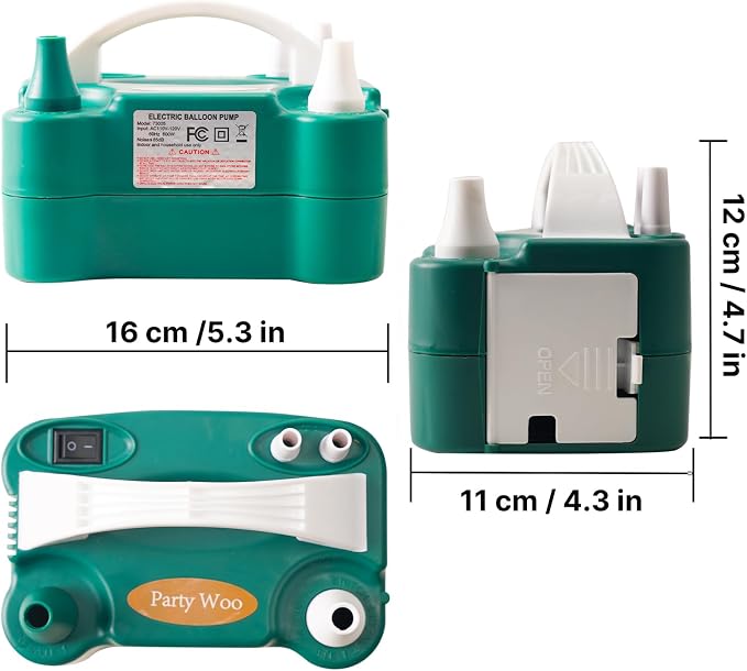PartyWoo 110V 600W Electric Balloon Pump, Portable Balloon Inflator, Dual - Image 7