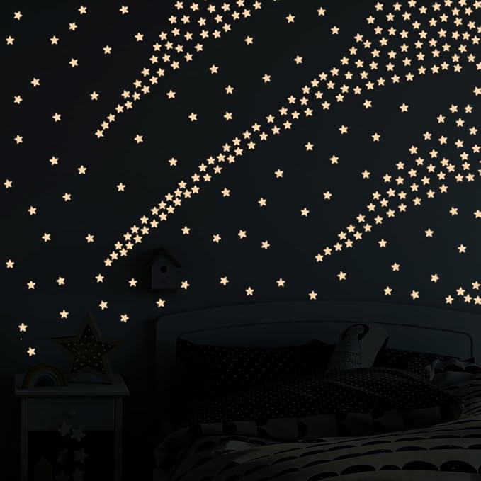 AM AMAONM 100pcs Glow in The Dark Luminous Stars Fluorescent Noctilucent - Image 7