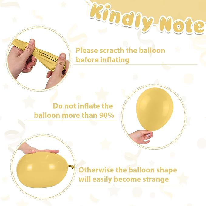 Mustard Yellow White Balloons - Image 6