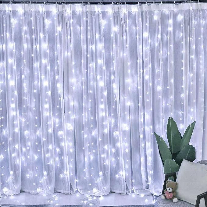 White Curtain Lights for Bedroom Wall, 200 Led Twinkle Lights - Image 7