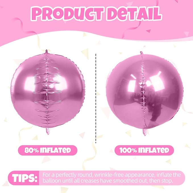 Biapian 12Pcs Light Pink Round Balloons Foil, Large Rose Pink Balloons - Image 9