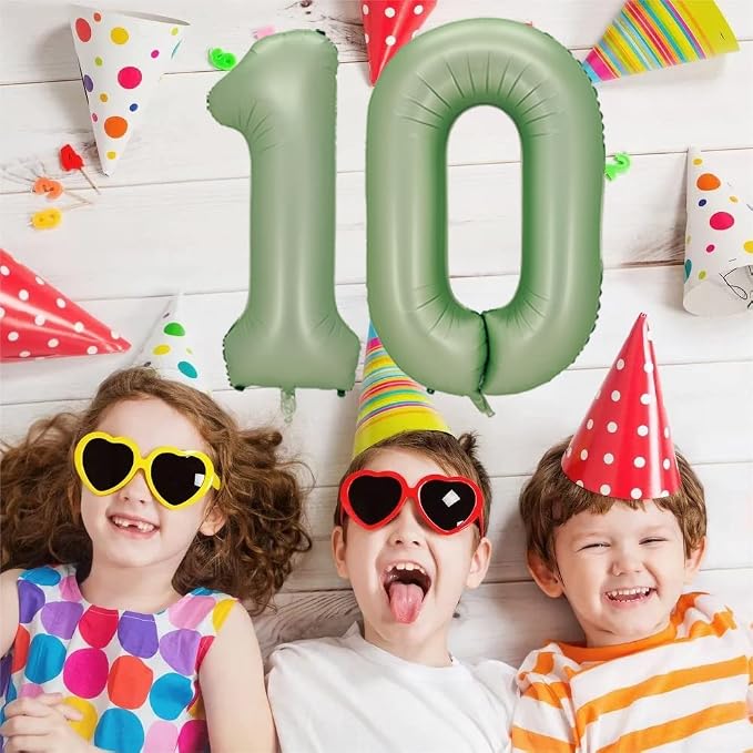 Number 0 Balloon, 40-Inch Sage Green Number Balloon | 40-inch foil balloon - Image 5