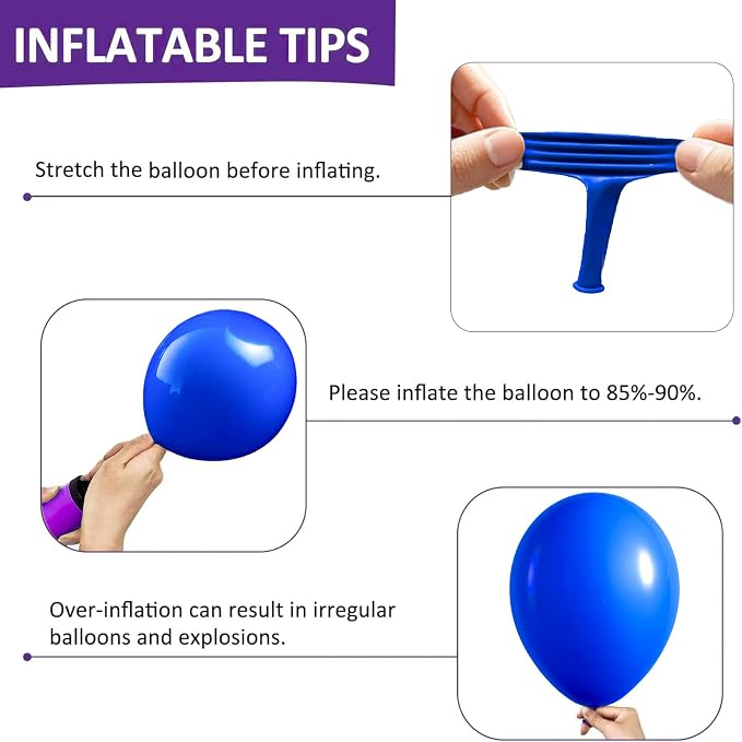 Firomi Small Royal Blue Balloons 5-inch 100 Pack | Helium Shiny Round Blue - Image 6