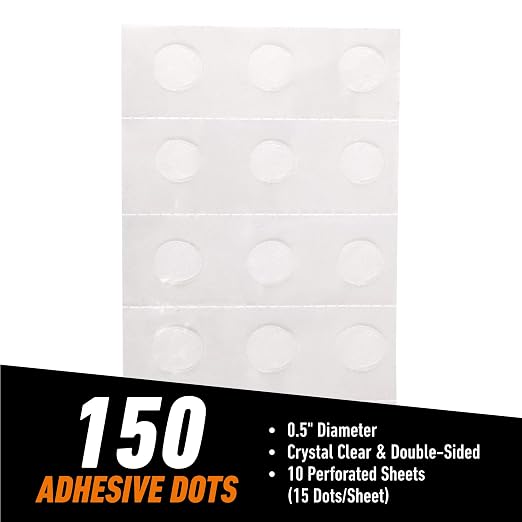 Gorilla Adhesive Dots, Double-Sided, 0.5" Diameter, 150 Pieces | No Mess - Image 7