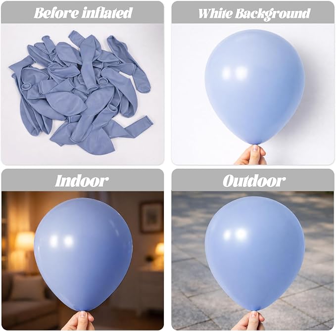 Voircoloria 90pcs Dusty Blue Balloons Garland Arch Kit, 18 12 10 5 Inch | - Image 3