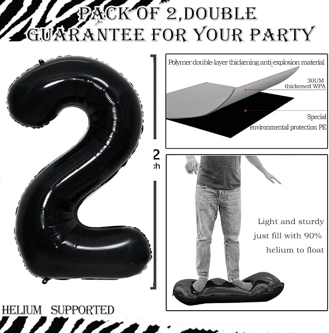 Number 29 Balloons for 29th Birthday Party Decorations, 42 Inch Jumbo Foil - Image 2