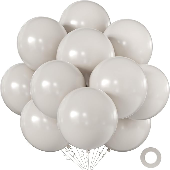 18 Inch Pale White Balloons, Baby Shower, Birthday Party and Event Decoration by KALOR
