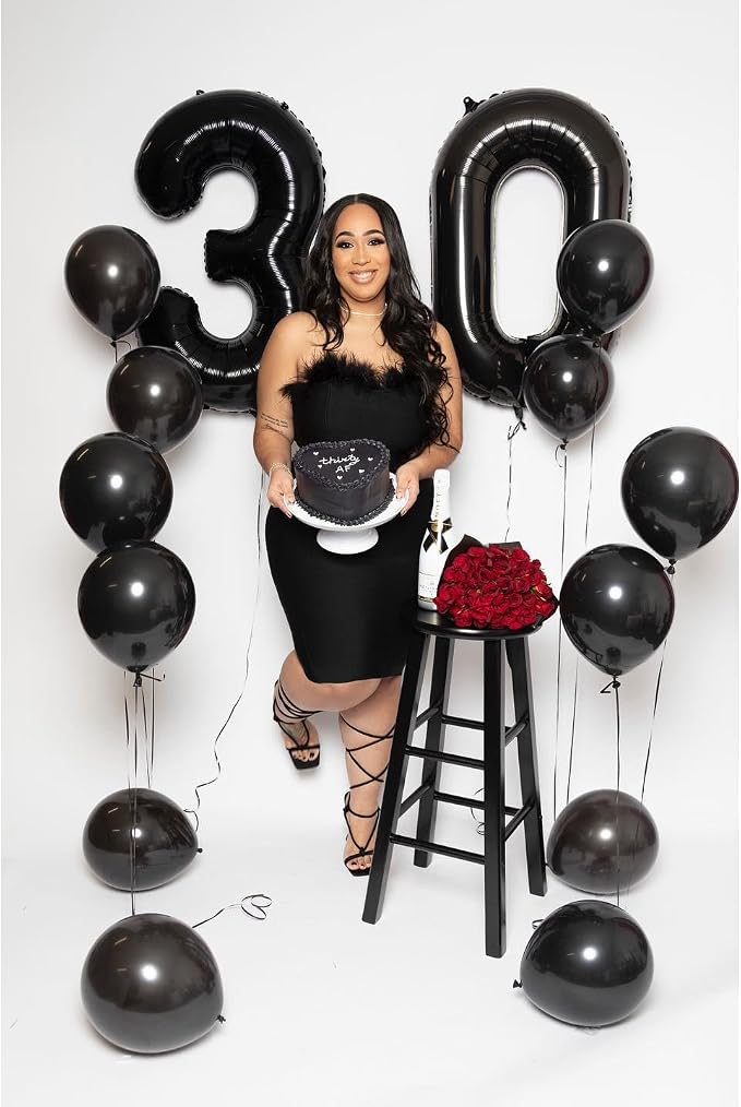 Black Number 3 Balloon 40 Inch - Image 8