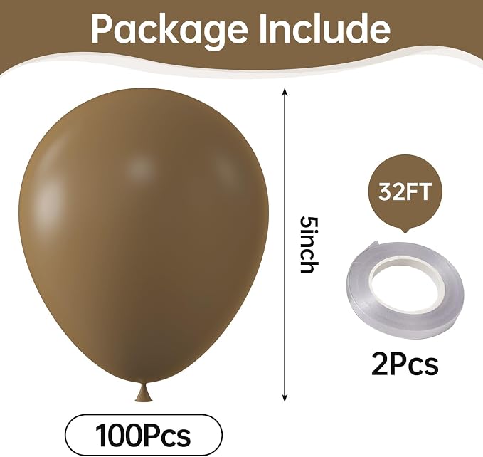 Retro Brown Balloons, Birthday Decoration, Wedding Party, Baby Shower - Image 2