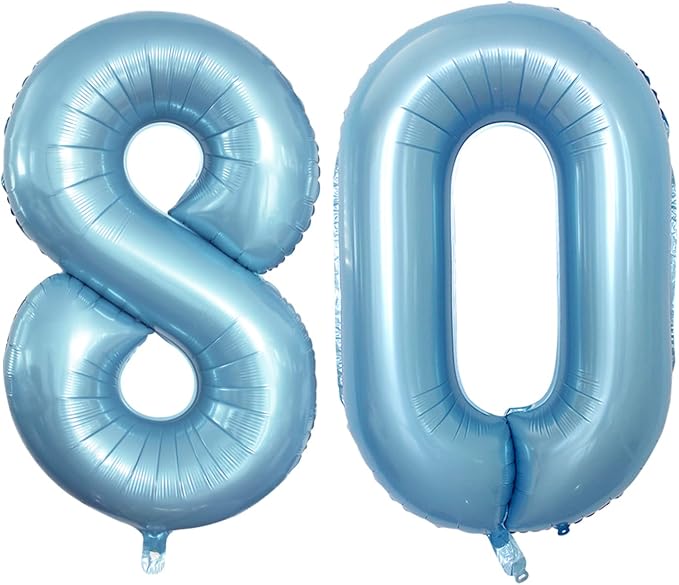 Number 80 Balloons for 80th Birthday Party Decorations, 42 Inch Jumbo Foil by GOER